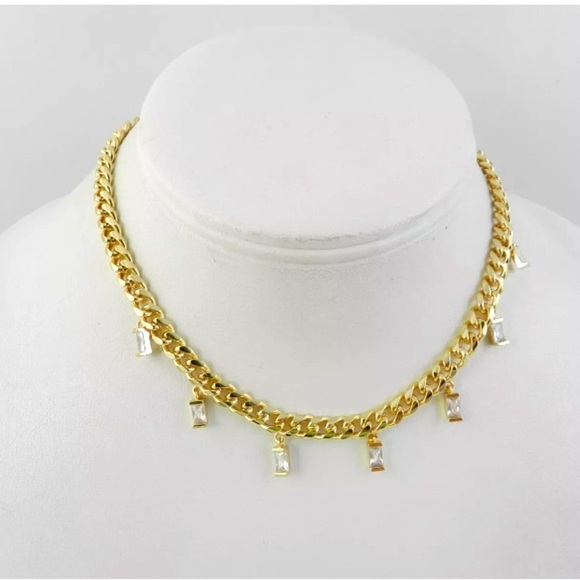 MACY'S  Cubic Zirconia Link Necklace - NWT - Picture 1 of 4